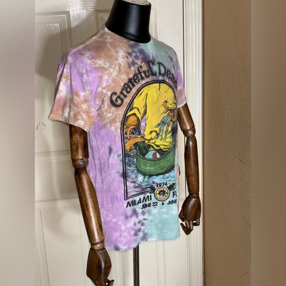 Grateful Dead Miami Florida 1974 Shirt Tie Dye Orange Green & Purple S/M - Picture 4 of 8